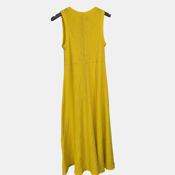 EVERLANE Womens Organic Cotton Small Dress Yellow  Waffle Tank Maxi Pullover - Picture 5 of 11